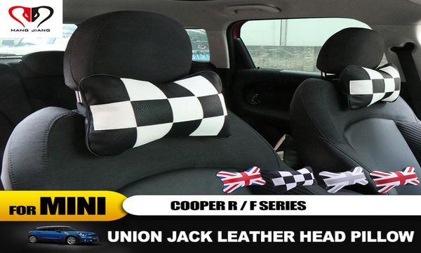 Auto Neck Kissen Union Jack Occipital Leder Kopfstütze Weichkissen Entfernen Sie für Mini Cooper F60 R60 F55 F56 F54 Countryman Clubman2142713