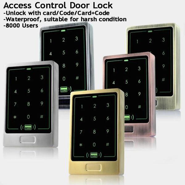 Lettore Garage/Office Opener RFID Door Lock Bornbell/KeyPad 125khz Card Reader/Code Wiegand 26/34 Metal Electronic Digital Lock
