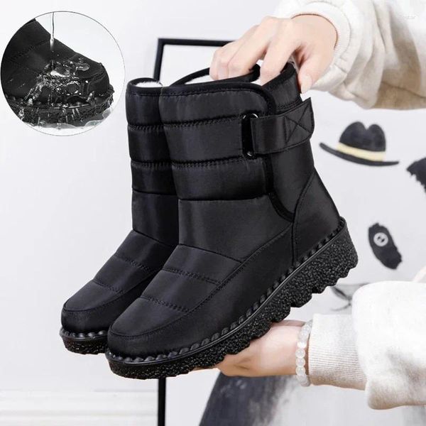 Botas impermeabilizadas para mulheres no tornozelo de inverno casual