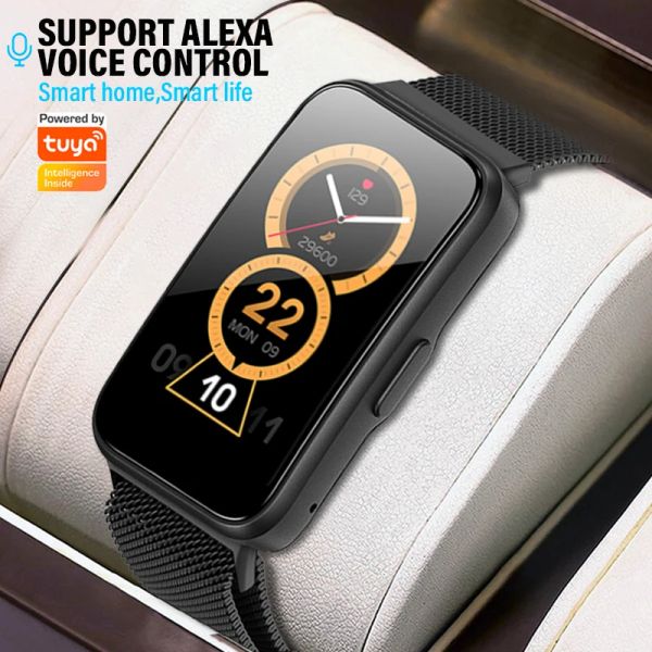 Relógios 2022 Novo relógio inteligente de Health 1,47 '' com Alexa Builtin Blood Oxygen Monitor UV Sports Smartwatch Smartwatch For Men Women