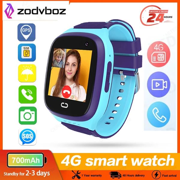 Watches 2022 Akıllı Saat Kids 4G Arama Akıllı GPS su geçirmez izleme WiFi IP67 HD Video SOS SIM KART Guardian Bebek saati hediyeler için