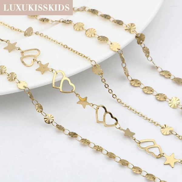 Неклеты Luxukisskids Tassel Moon и Stars Madeny for Woman Chain Chain Heart Charms Boho летние из нержавеющей стали пляжные подарки