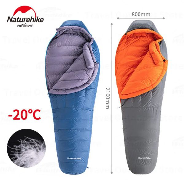 Gears 2023 Nuova Naturehike Goose Down Mummy Sleep Sleep Temperature Cold Inverno 20D Nylon impermeabile Tenda addensata Tenda Dronzo