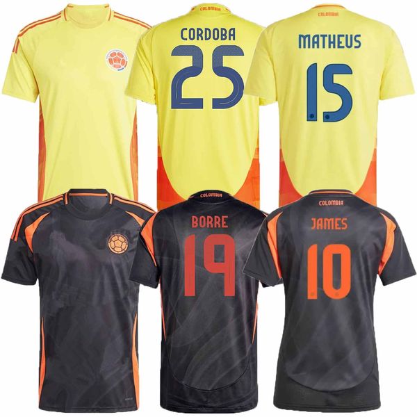 CAMISETAS COLOMBIA James Jerseys Kit Jogador Versão 2024 Copa América A equipe nacional da Columbia D.Valoyes Arango C. Chucho Cuadrado