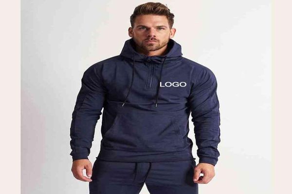 Abito da sudore da uomo in bianco e vitto personalizzato con cotone con cappuccio in forma da jogging in forma da jogging abita da jogging da uomo sport sportswear whodale3906822