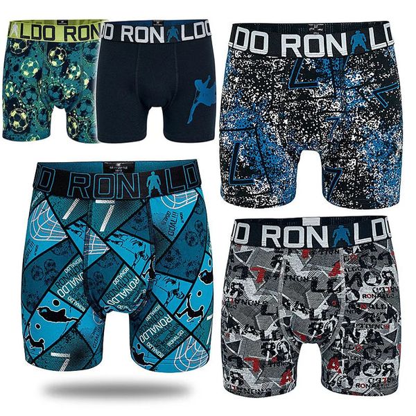 6Pieces Portugal Football Star Boys Multipack Boxers Denmark Brand Kids Truk Child calça calça de algodão Pano de roupa íntima adolescente 240329