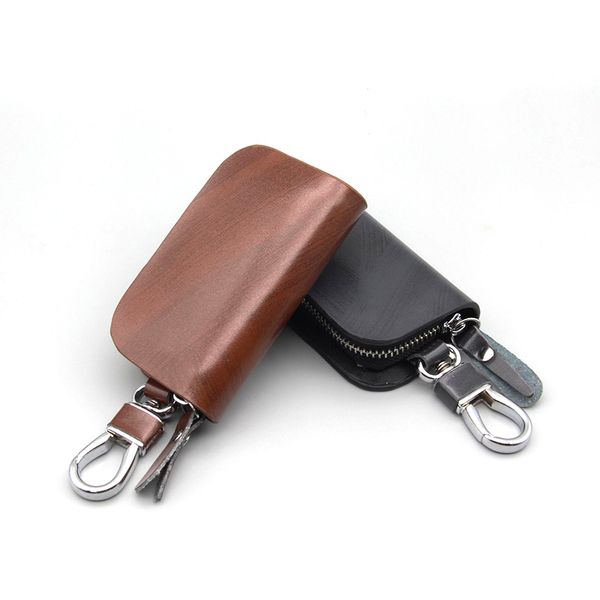 Bolsa de keychain de carro de couro de bolsa de bolsa clássica para homens para homens fivela de fivela de grão portbale keyring bolsa