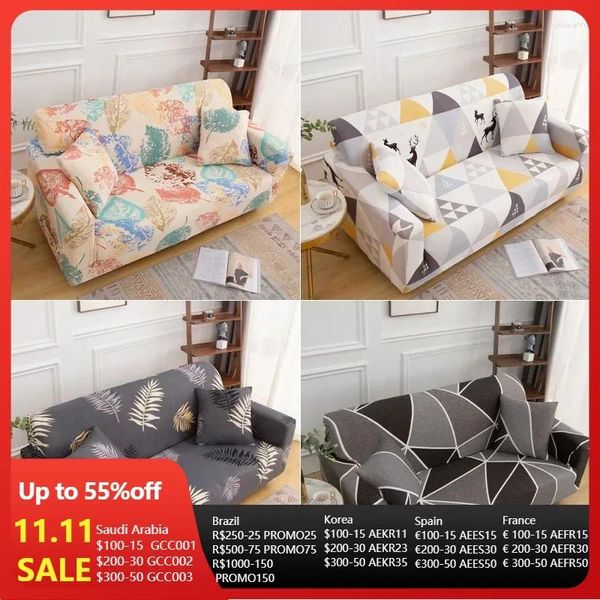 Sandalye Elastik Nordic Floral Kanepe Kapak Spandex Slipcover Oturma Odası için Slipcover 1/2/4 Seater Çıkarılabilir Şezlon