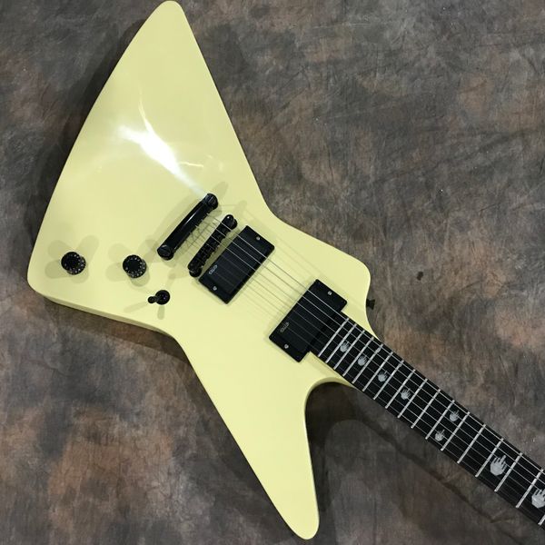 Auf Lager Metallic James Hetfield Signature Creme weiße Ex E -Gitarre Rosenholz Fingerboard Eet Fuk Inlay China EMG Pickups Schwarze Hardware