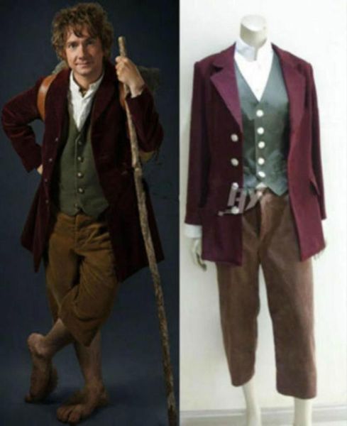 O Hobbit O Senhor dos Anéis Bilbo Baggins Cosplay Costume57773787110154