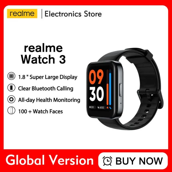 Relógios da versão global Realme Watch 3 1.8 