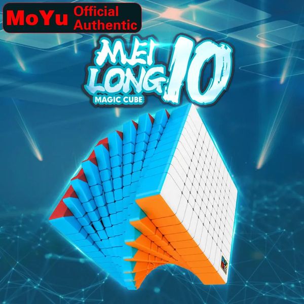 Moyu Mfjs Meilong 10x10 Magic Speed Cube Clicker Less Professional Fidget Toys Meilong 10 10x10 Cubo Magico Puzzle 240328
