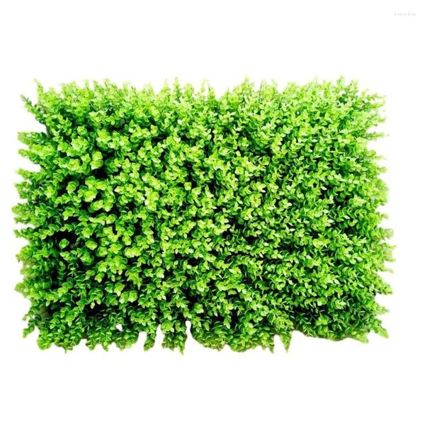 Fiori decorativi artificiale erba verde quadrata di plastica pianta pianta decorazione domestica simulata giardino pannello di fogliame di fogliame 40x60cm