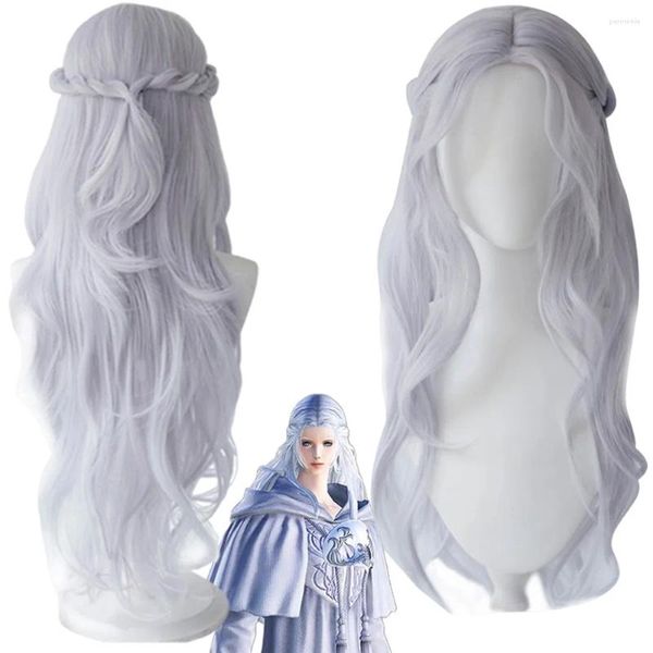 Parti Malzemeleri Venat Cosplay Fantasy Women Wigs Wigs Kıyafetler Oyunu Nihai Cos Roleplay Sliver Uzun Peruk Kostüm Aksesuarları Cadılar Bayramı Takım Pervane
