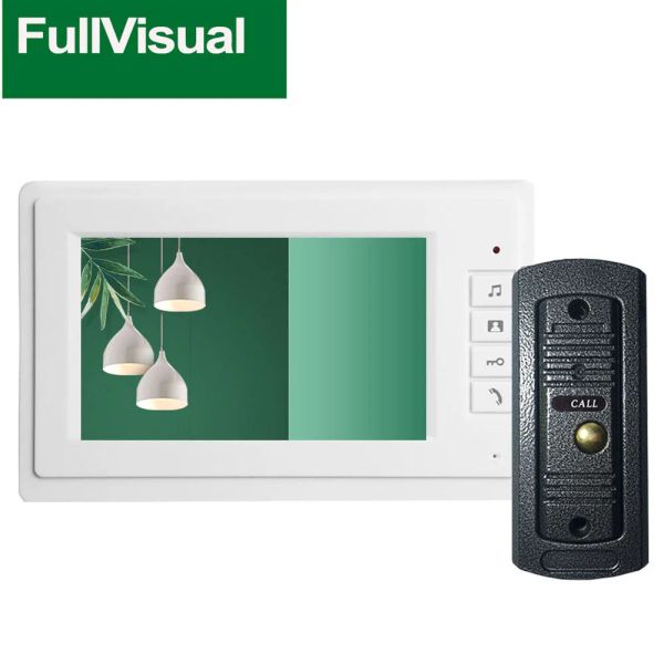 Intercom FullVisual 7 -дюймовый видео -интерком -камера для дверного звонка для домашнего телефона 1200TVL Инфракрасные светодиоды.