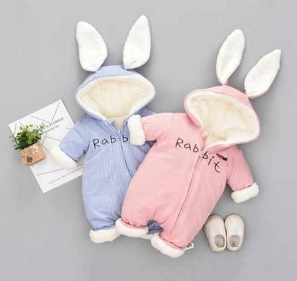 Sevimli Bunny Polar Velvet Bebek Giyim Kış Bebek Kız Erkek Erkek Erkekler Sıcak Yeni Doğan Bebek Yenidoğan Kıyafetleri Kar Tulumu 7644652