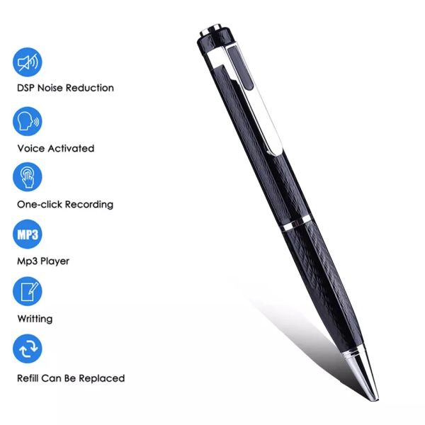 Recorder 128 GB Professional Pen Digital Sound Recorder für Kinder Sprachaufzeichnung 8 GB 16 GB 32 GB 64 GB Diktaphone USB -Audio -Rekord Espia