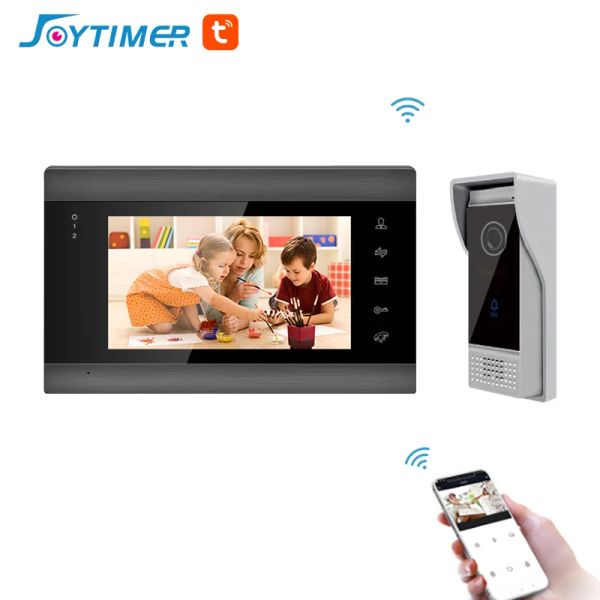 Intercom Tuya Smart Intercom Ev uzaktan Erişim Kontrolü WiFi Video Kapı Telefon Daireler İçin HD Video Kapı Zili Kamerası Oneekey Kilidi