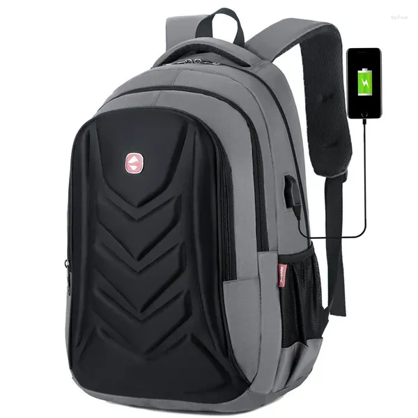 Backpack Men Laptop Business Charger USB Port Bags de viagem à prova d'água Backpacks da bolsa de computadores de computadores