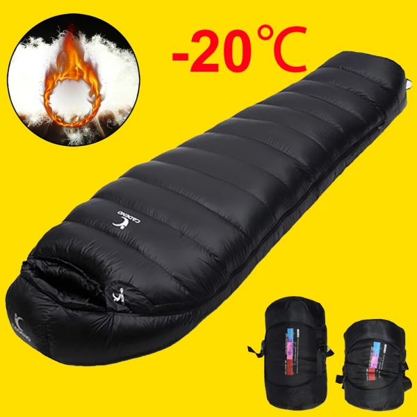 Gear ao ar livre camping pato branco saco de dormir ultralight inverno outono saco de dormir adulto adequado para viagens, caminhadas, acampamento