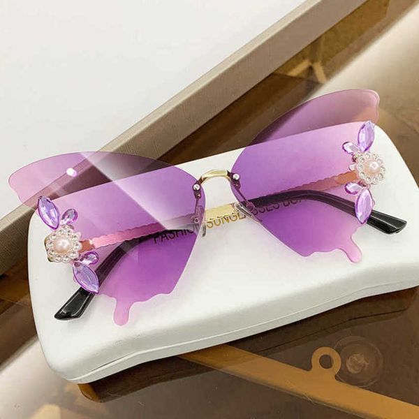 Óculos de sol da moda de alta qualidade 10% de designer de luxo Novos óculos de sol masculinos e femininos 20% fora da bola Butterfly Diamond Diamond Feminino Trend Street Photo Protection