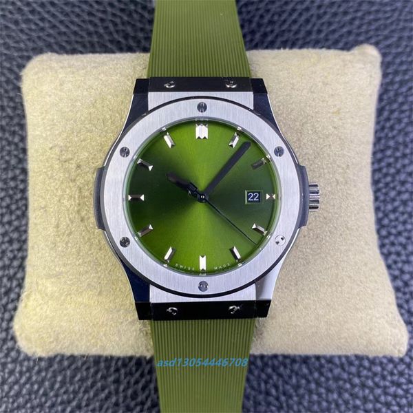 2024 JJ+ Homens de fábrica Relógio 1110 Movimento integrado Sapphire Watch espelho de titânio metal H-tipo Hizes de borracha Tamanho de borracha 42mm Relógios de grife