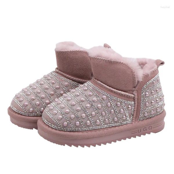 Stivali pelliccia inverno ragazze calde ragazze principessa neve kids for paillettestri per al perral cotone cotone marchio scarpe scarpe