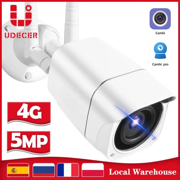 Câmera IP do cartão SIM de câmeras 4G 1080p 5mp HD WIFI WIFI Câmera de segurança de segurança ao ar livre CCTV Metal P2P onvif