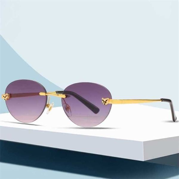 2024 aus Luxusdesigner neuer Männer- und Frauen -Sonnenbrillen von Kopf frameless Männer Frauen Mode vielseitige Ozeanfilm Film Street Brillen