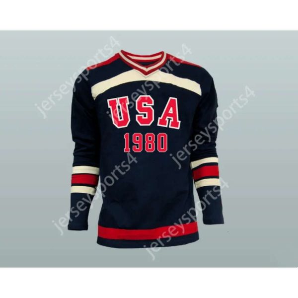 GDSIR Custom 1980 Miracle on Ice USA Mike Eruzione Hockey Jersey Novo Ed S-M-L-XL-XXL-3XL-4xl-5xl-6xl