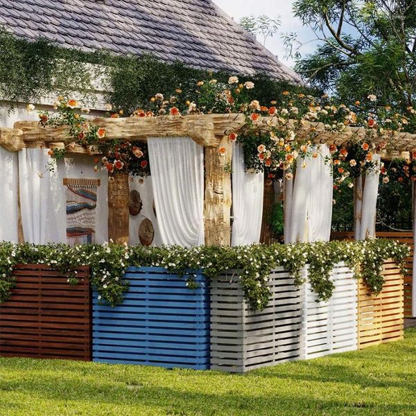 Placas decorativas Tela de vela do terraço Planta caixa de flores Balcony Railing Basket Stand