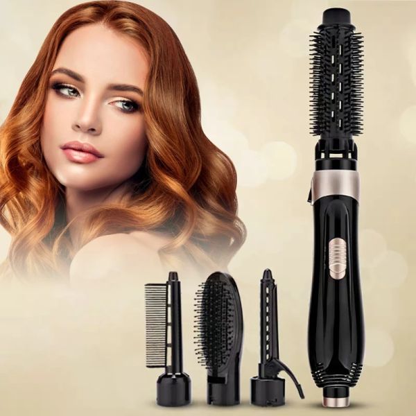 Essiccatore 4 in 1 Multifunzione Riscaldamento a spazzola calda Riscaldamento pettine Electric Hair Excante Barler Staightener Ruoto Rigolino Curling Curling Styler