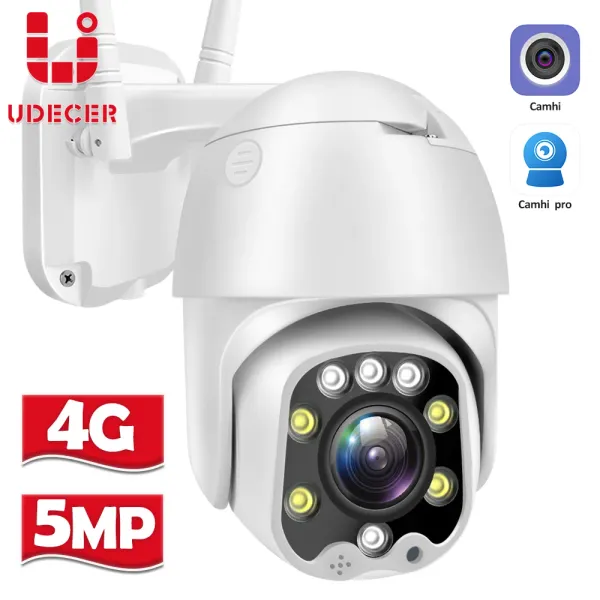 Kameras 4G IP -Kamera 5MP HD WiFi PTZ Kamera 5x Optical Zoom Security Outdoor Wireless CCTV P2P 2way Audio Videoüberwachung Camhi