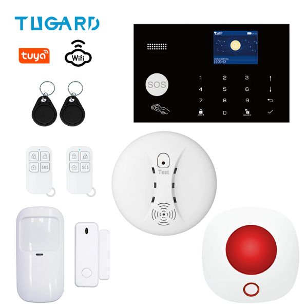 Комплекты Tugard G30 Tuya 433MHz Wired Wireless Wi -Fi GSM Security System System Home Brugglar Kit