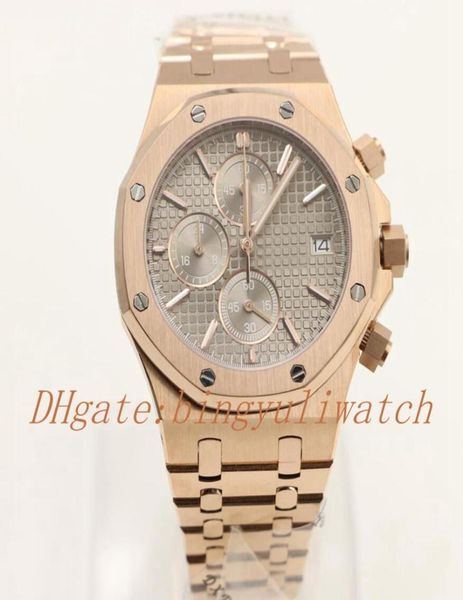 Luxury Factory 2019 Top Sell di alta qualità da 42 mm All Rose Gold Mens Watches Quratz Chronograph Chrono Work Wristwatch4609209