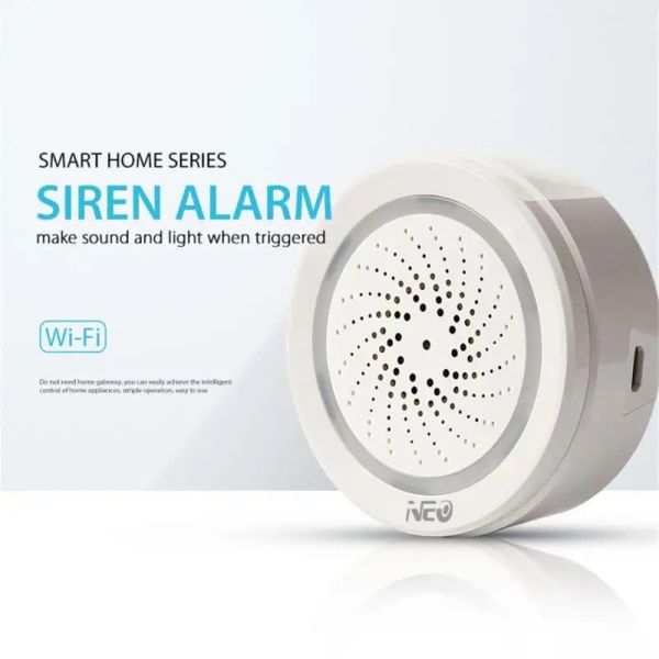 Sirene Security Alarm Alarm Siren Smart Wireless WiFi Siren Alarmsensor USB -Strom über iOS Android App Benachrichtigung Plug and Play