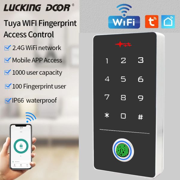Teclados wifi tuya App Control System Sistema de acesso portão eletrônico Acensão de portão digital Eletric Smart Porta Lock Keypad 125K RFID Card Reader Wiegand