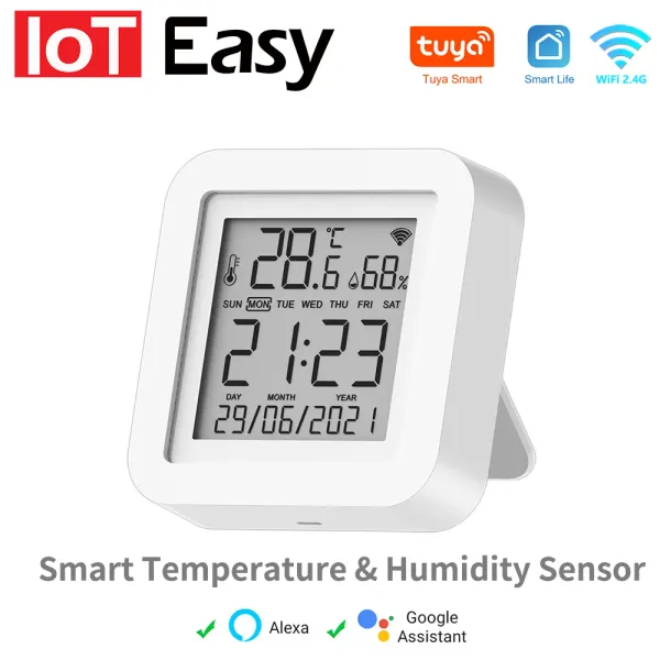 Telecamere Tuya WiFi Sensore di umidità della temperatura per Smart Home Var SmartLife Termometro Supporto Alexa Google Assistant