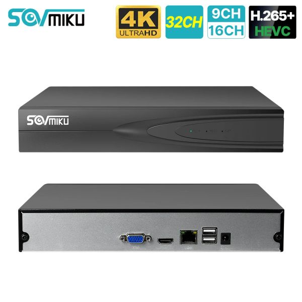 Lente Sovmiku H.265+ HEVC 8CH 16CH CCTV NVR Suporte 4K8MP 5MP 4MP 3MP 2MP IP Video Recorder para Kit de Sistema de Câmera de Vigilância