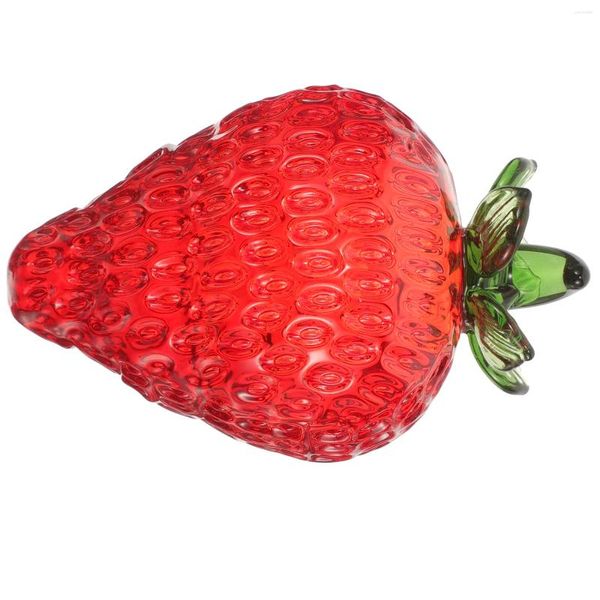 Decoração de festa Crystal Strawberry Office Decor Decor Fruit Desktop estatueta Home Prop Decorativo Ornamentos brancos Tabela adorno