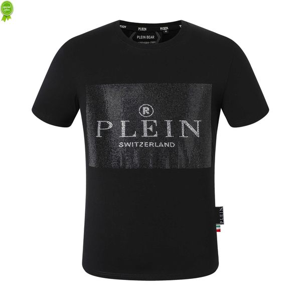 Plein urso camiseta masculina designer tshirts Round Round Rhinestone PP Skull Men T-shirt Round Neck SS Skull e com Crystals Tshirt Top Tees 161693 5x5k 5x5k