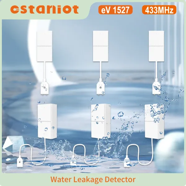 Detector Staniot Tuya Detector de vazamento de água inteligente Compatível com o sistema de alarme de segurança doméstica Suporte