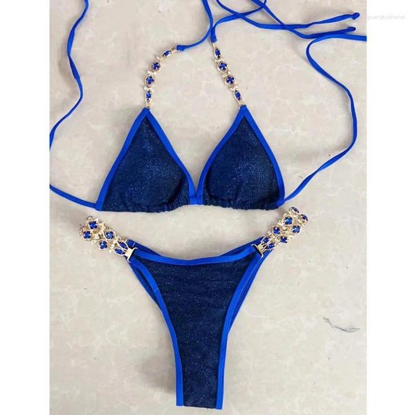 Swimwear's Swimwee Rhinestones Bikini sexy costumi da bagno spiaggia femmina femmina push up bikini da nuoto da bagno da bagno piscina beachwear bather 2024