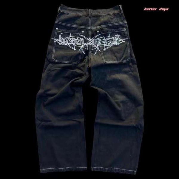 2023 Yeni High Street Fashion Chin-Chic Jeans Moda Hip Hop Sıradan Pantolon Serin Baskı Çifti