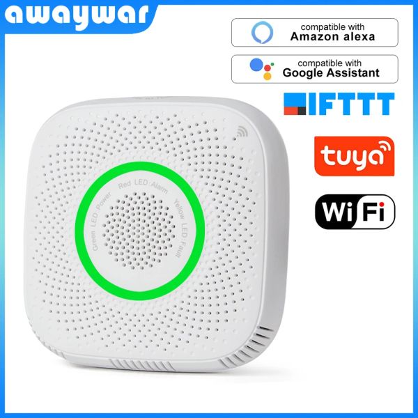 Detektor Tuya WiFi Gas LPG Lecksensor Alarm Feuerwehrsicherheits -Detektor App Control Smart Home Sicherheitsleckssensor