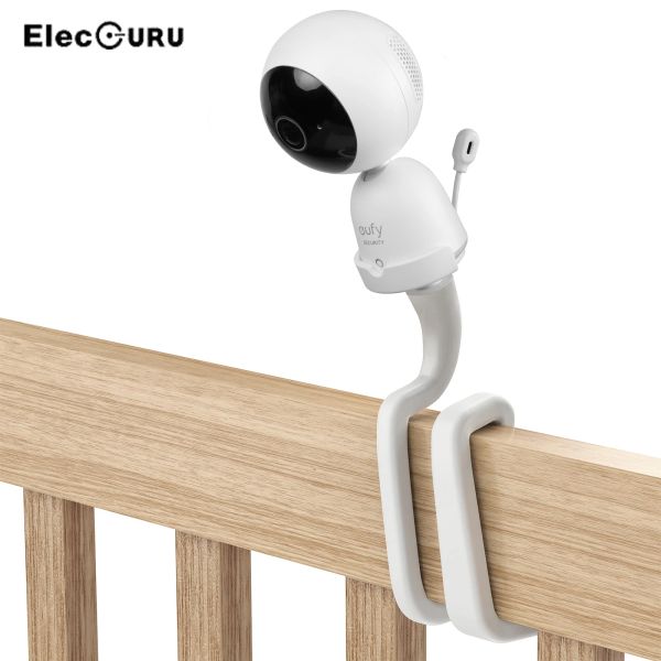 Acessórios Torcer flexível Suporte de montagem para a Câmera de Monitor de Baby de Video de Vídeo de Vídeo de Segurança EUFY, Anexa às prateleiras de berço ou móveis