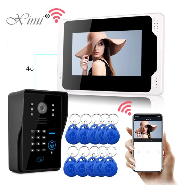 Intercom 7 Zoll Wired Video Türklingel Indoor Monitor Regenprofessionelle Kamera Visuelle Gegensprechanlage TWOWAY Audio Fernbedienung Unlock Video Door Phone