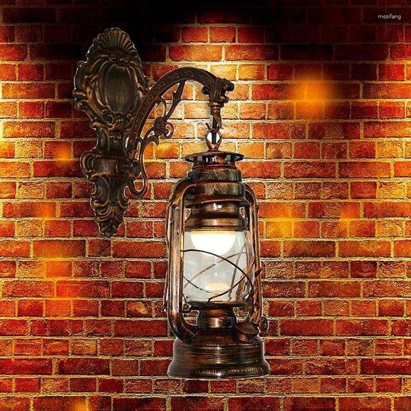 Bolsas de armazenamento Vintage LED Wall Lamp Barn Barn Lantern Retro Coal Oil Light Light Antique Style