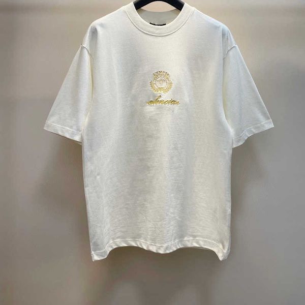 Luxusdesigner Neue Herren und Frauen Kurzärmel-Sportbekleidung Set hochwertiges Familien Neue Valentinstag Exklusive Cupid Gold Stickerei Kurzarm T-Shirt