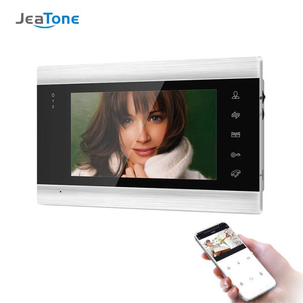 Campainhas jeatone wifi sem fio interno monitor de 7 polegadas Vídeo portão de vídeo Phone Doorbell Intercom Suporte Detecção de movimento Detecção de movimento remotamente